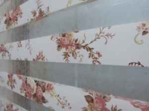 80x200 Güllü Çiçekli (zebra Perde)- Plant- Gül Kahve