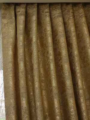 Patinedesenli Sütlü Kahve - Katyonik Jakar Fon Perde- Sütlü Kahve