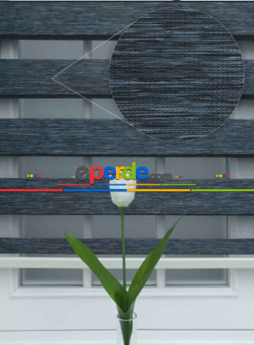 1. Kalite Füme Gri Bambu Zebra Perde