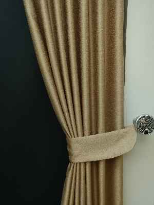 Salon Perdesi - Bej Desenli Jakar Fon Perde (geniş En:280 Kumaş)- Bej