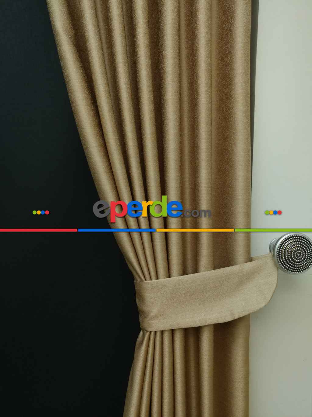 Salon Perdesi - Bej Desenli Jakar Fon Perde (geniş En:280 Kumaş)- Bej