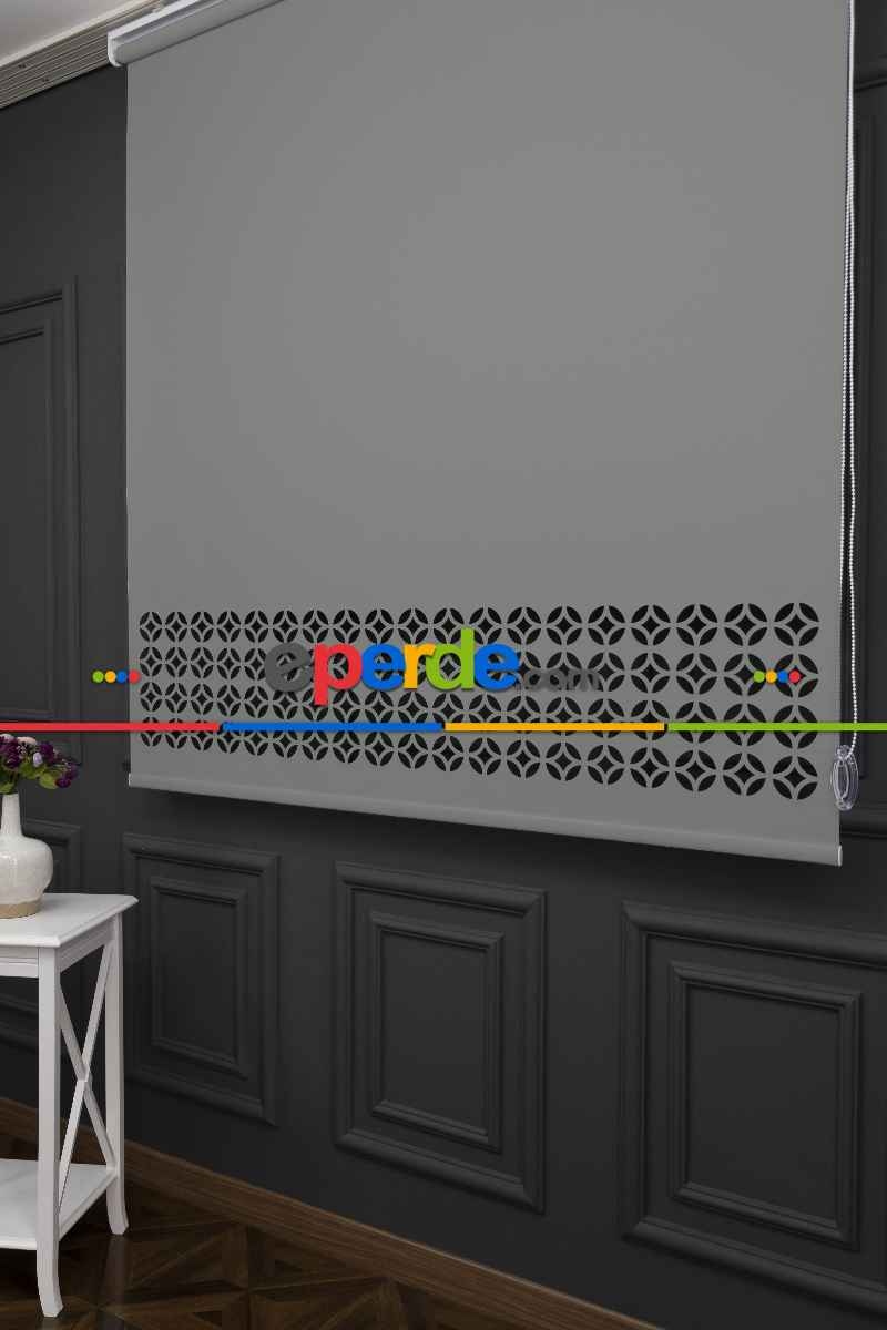 Açık Gri Renk Lazer Kesim Mat Stor Perde (ister Düz - İster Lazer Kesimli Satın Alın)