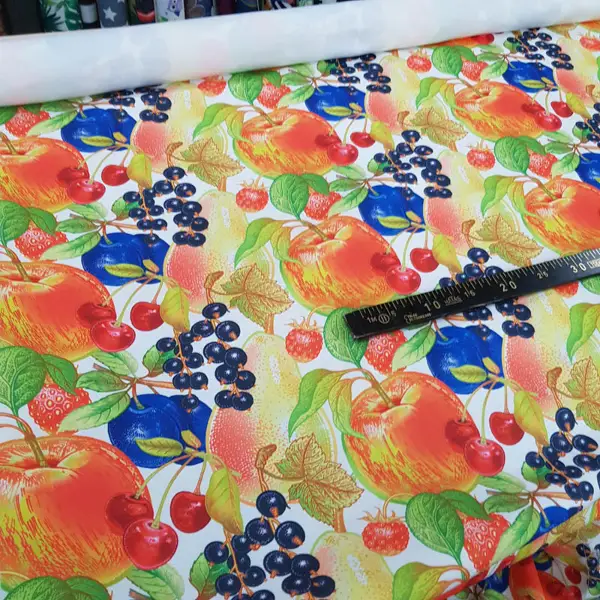 Meyve Desenli Fon Perde Evm555 Kumaşı Kalındır Duck Bezi Değildir- Siyah-Lacivert-Yeşil-Kırmızı-Sarı-Beyaz-Turuncu