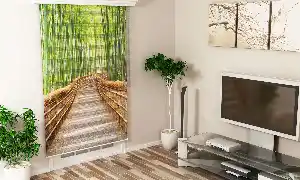 Bambular Ve Merdiven - Baskılı Zebra Stor Perde- Çok Renkli 2