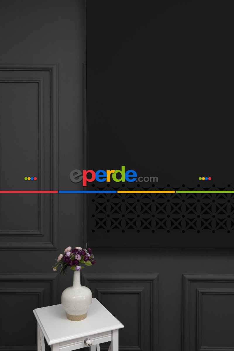 Siyah Renk Lazer Kesim Mat Stor Perde (ister Düz - İster Lazer Kesimli Satın Alın)