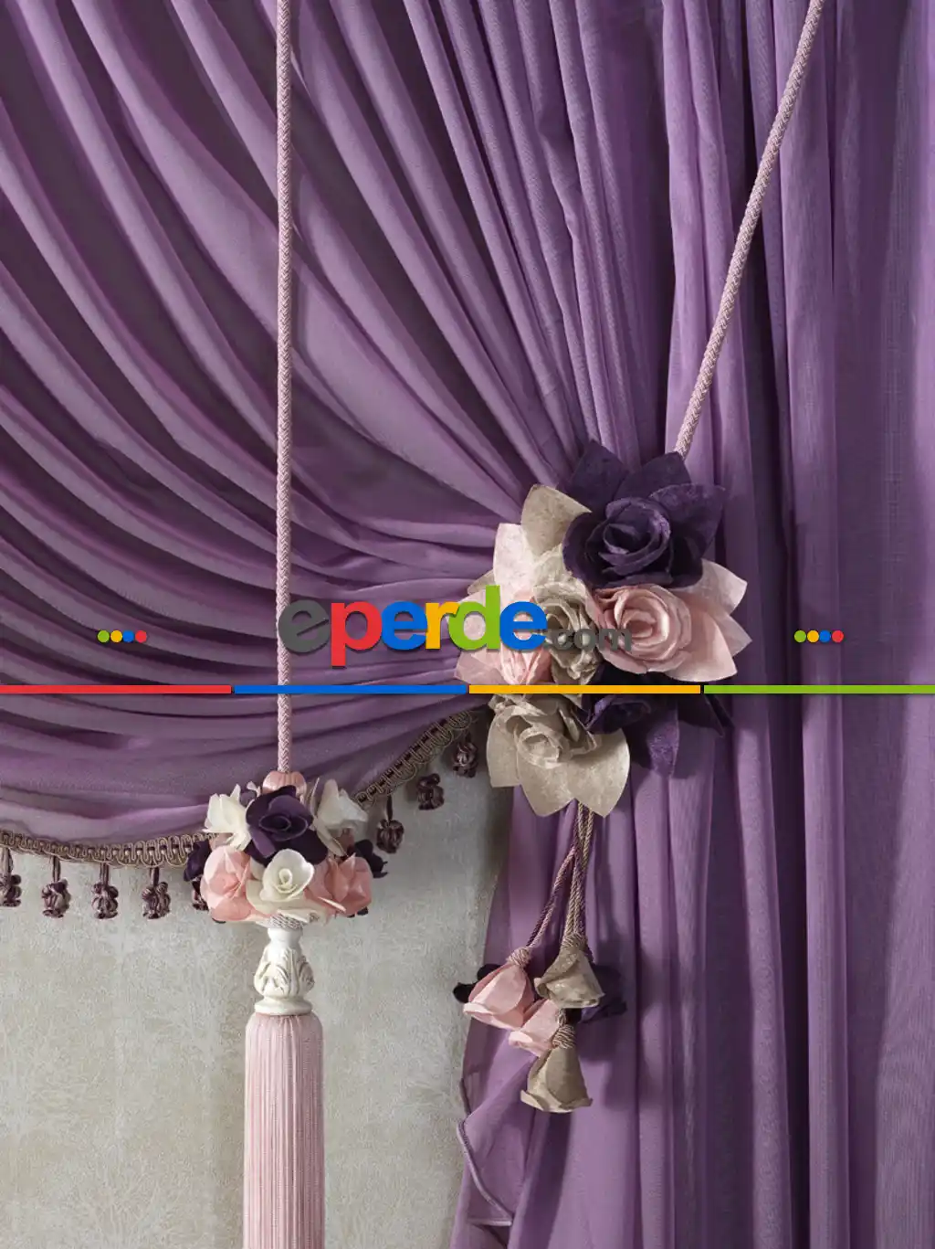 Çiçekli Pudra Braçol Fon Bağı- Pembe Pudra Pembe