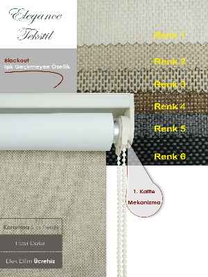 Hasır Stor Perde - Karartma Işık Geçirmeyen - 6 Farklı Renk- Siyah-gri-füme-antrasit-krem-bej-vizon Rengi-ekru-çok Renkli