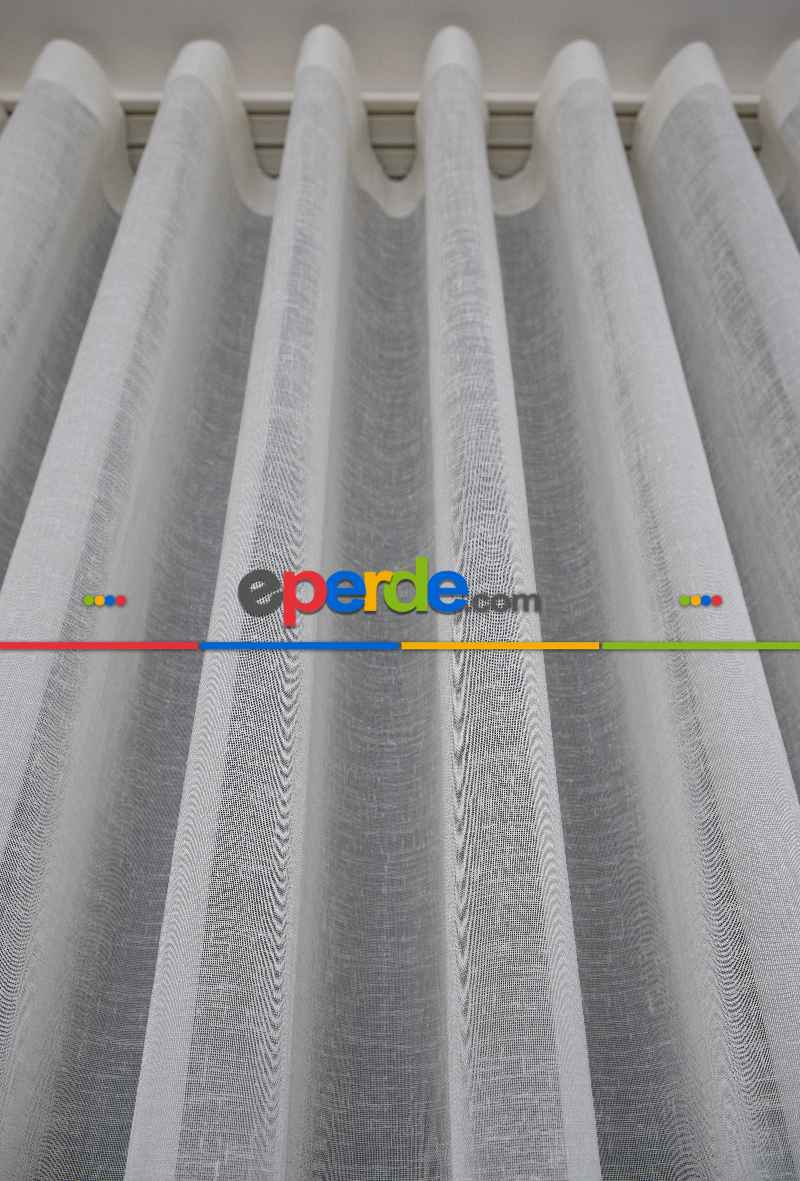 Keten Tül Ütü İstemez Dökümlü Tül - İtinalı Dikiş - S Pile