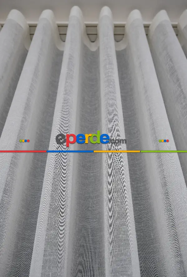 Yatak Odası - Keten Tül Ütü İstemez Dökümlü Tül - İtinalı Dikiş - S Pile