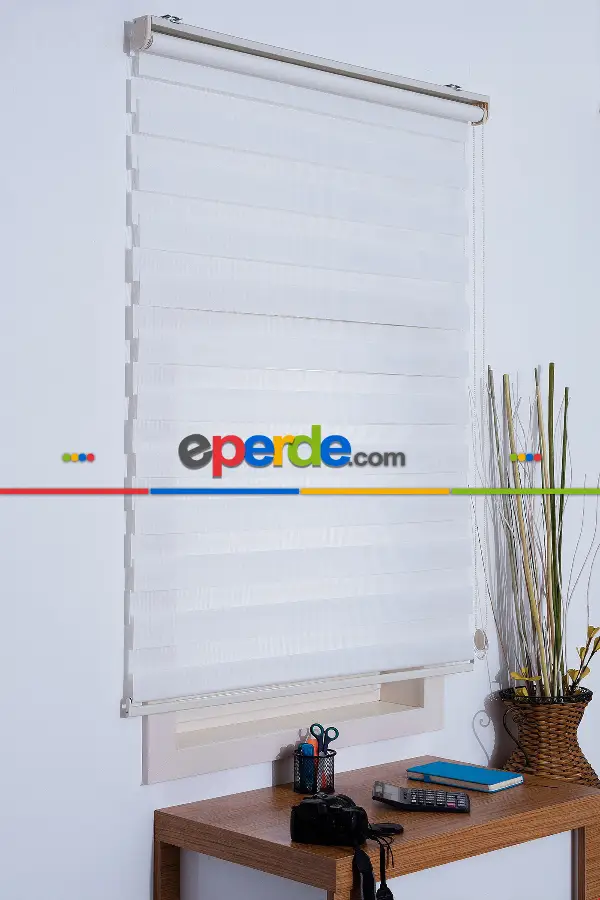 Mutfak Zebra Perde Düz Seri- Beyaz