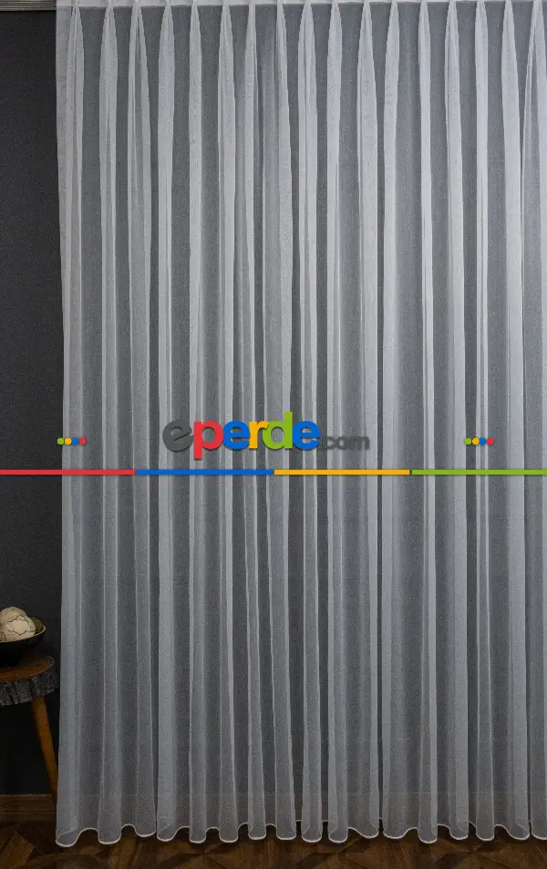 Hafif Düz Keten Tül Çok Dökümlüdür - İtinalı Dikiş - Amerikan Pile - Kurşunlu Tül