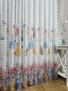 Disney Prenses Karakterleri Baskılı Tül Perde, Çocuk-bebek Odası, Premium Seri