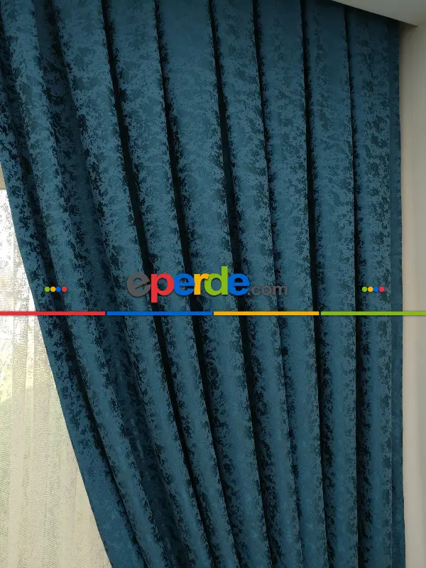 Lacivert Duz Jakar Fon Perde (150)- Lacivert Rengi