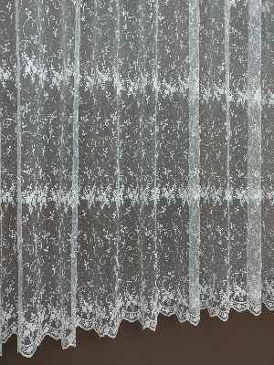 Brode İşlemeli Nakışlı Tül Perde- Ekru