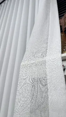 Ekru Düz Tül Perde, Ağır Gramajlı Premium Seri, Eteği Kurşunlu