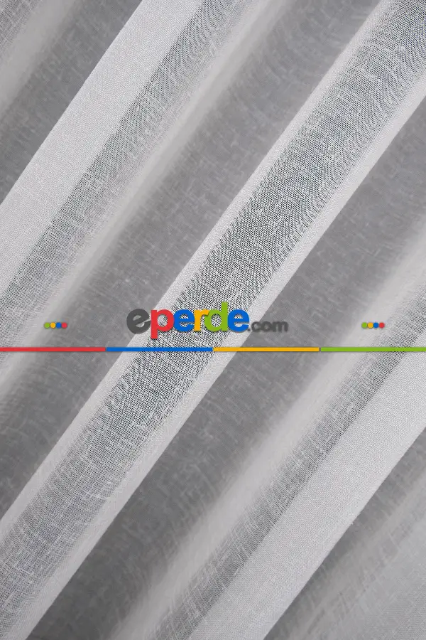 Yatak Odası - Keten Tül Ütü İstemez Dökümlü Tül - İtinalı Dikiş - S Pile