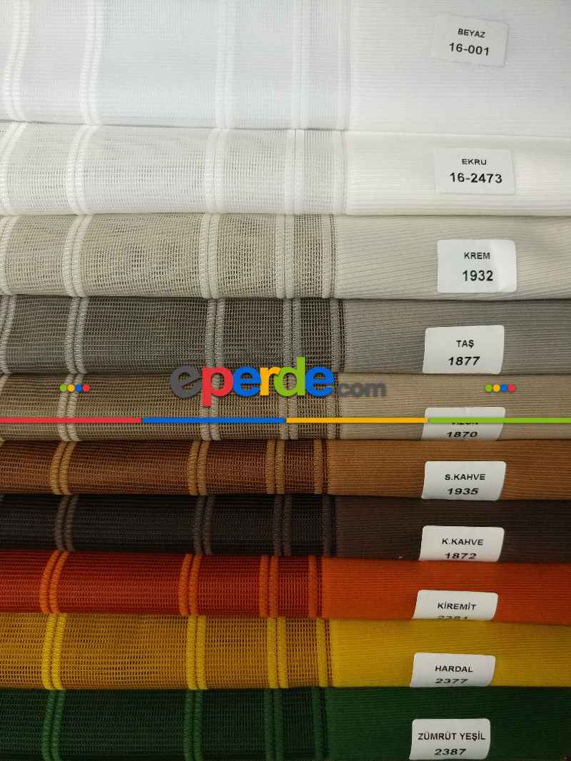 Mutfak - Lens Akıllı Dikey Tül Perde 110- Beyaz-gümüş-antrasit