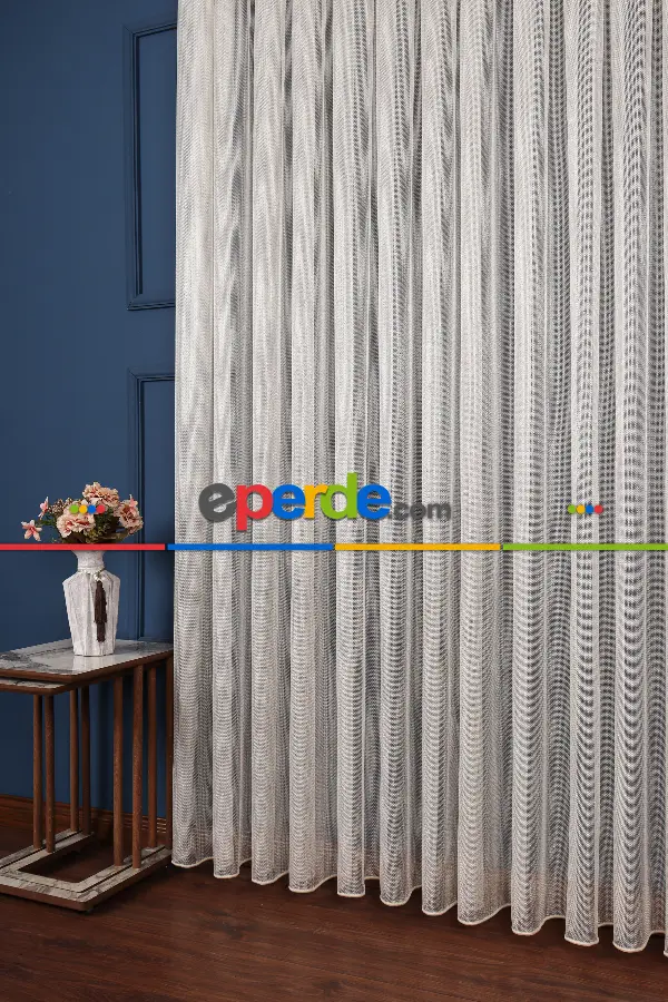 Salon Tül Modelleri - Smooty Örgü Düz Tül Perde Ütü İstemez