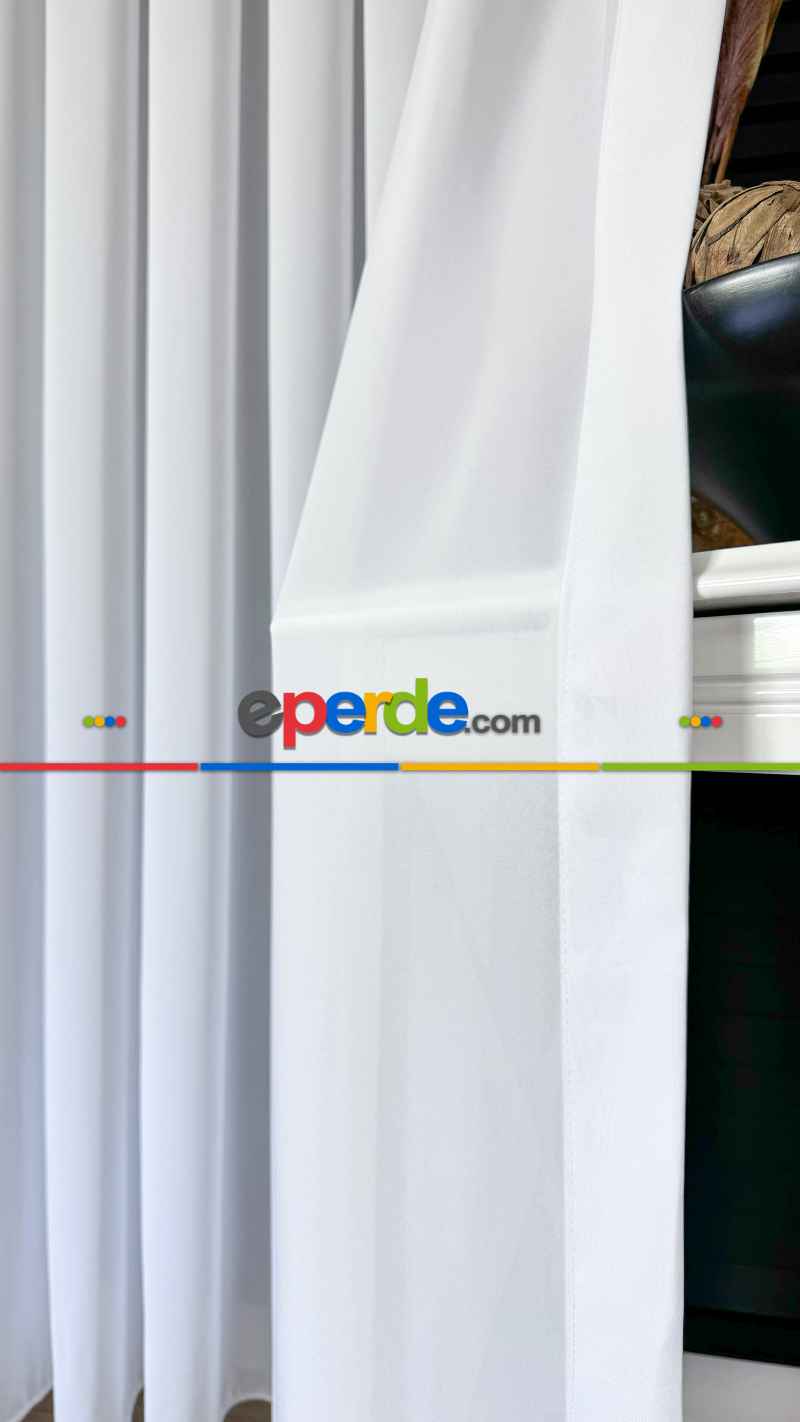 Yatak Odası Beyaz İpek Krep Düz Tül Perde, Premium Kalite Serisidir.