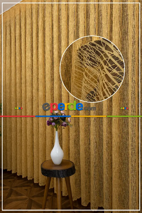 Yeni Tasarım Moda Cam Kırığı Tül Perde Hardal