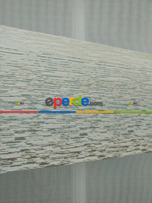 Renk Geçişli Bambu Jakar Zebra Perde- Krem-mavi Açık-kahve