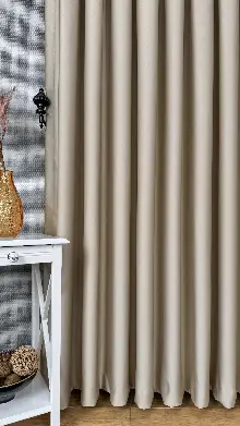 Koyu Krem Blackout - Karartma Fon Perde, Premium Kalite Serisidir, %90 Oranında Işığı Keser