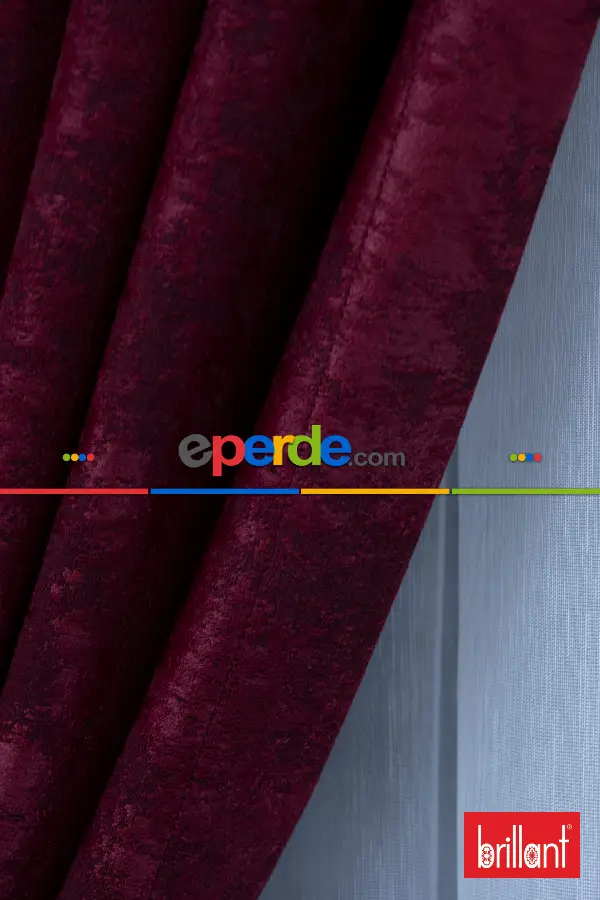 Brillant Jakar Desen Fon Perde ( Dökümlü Fon )- Vişne