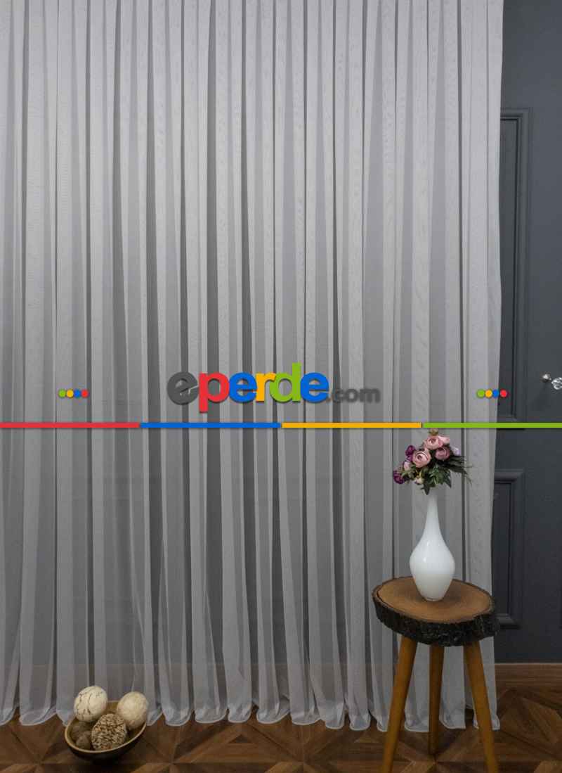 Yatak Odası - Grek Tül, Gri Renk, Yumuşak, Buruşmaz