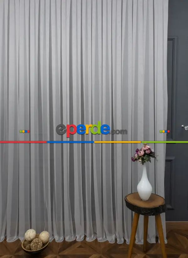 Mutfak Tül Modelleri - Grek Tül, Gri Renk, Yumuşak, Buruşmaz