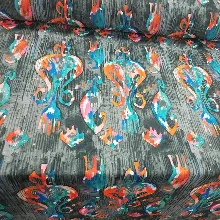 Etnik Desenli Fon Perde Evm245 _e - Kumaşı Kalındır Duck Bezi Değildir.- Gri-Füme-Antrasit-Sarı-Beyaz-Turkuaz-Çok Renkli-Antrasit