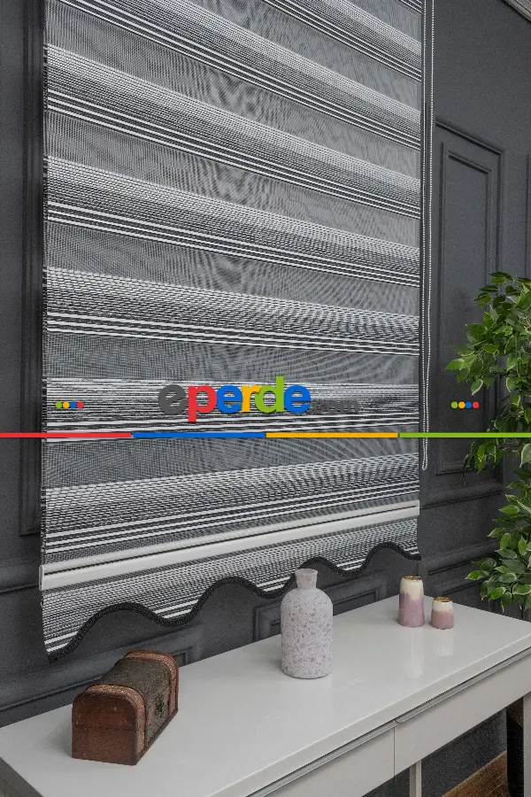 Zebra Perde - Geçişli Mikro Pileli Zebra Perde
