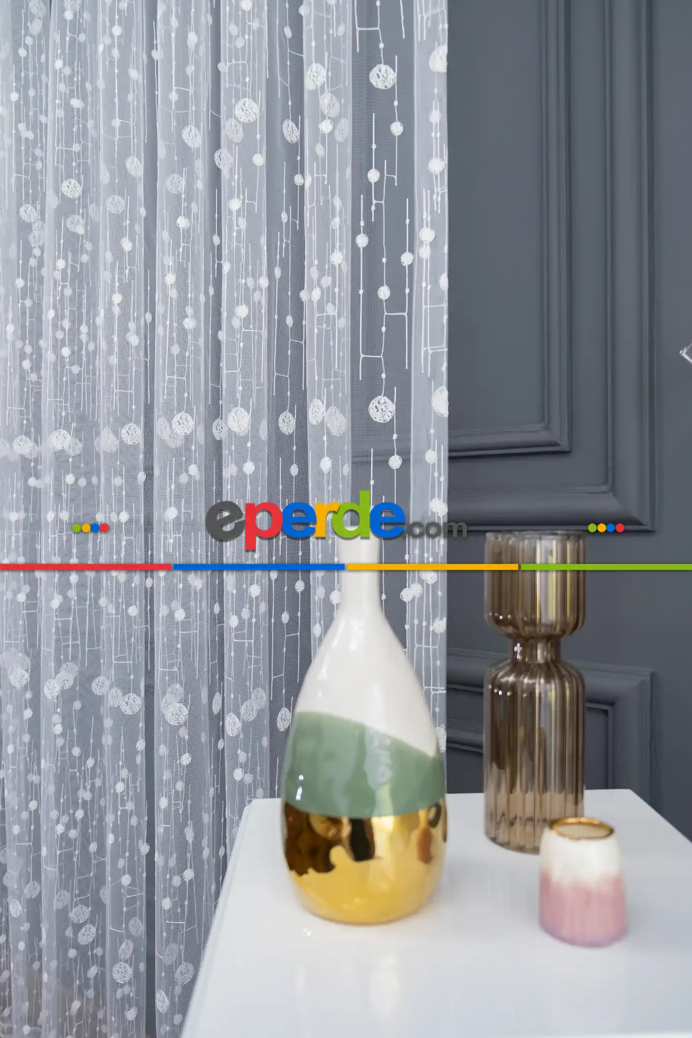 Mutfak Brode Dünya Desen İşleme Nakış Tül Perde Moda Desen