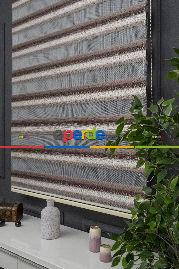 Zebra Perde - Degrade Renk Geçişli Kırık Pileli Zebra Perde