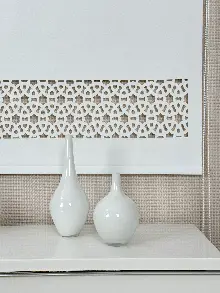 Ekru Lazer Kesimli Stor Perde ( Lazer Kesim Fiyata Dahildir) Metal Kasalı - Yüksek Kalite - Kornişe Kolay Montaj Seçenekli