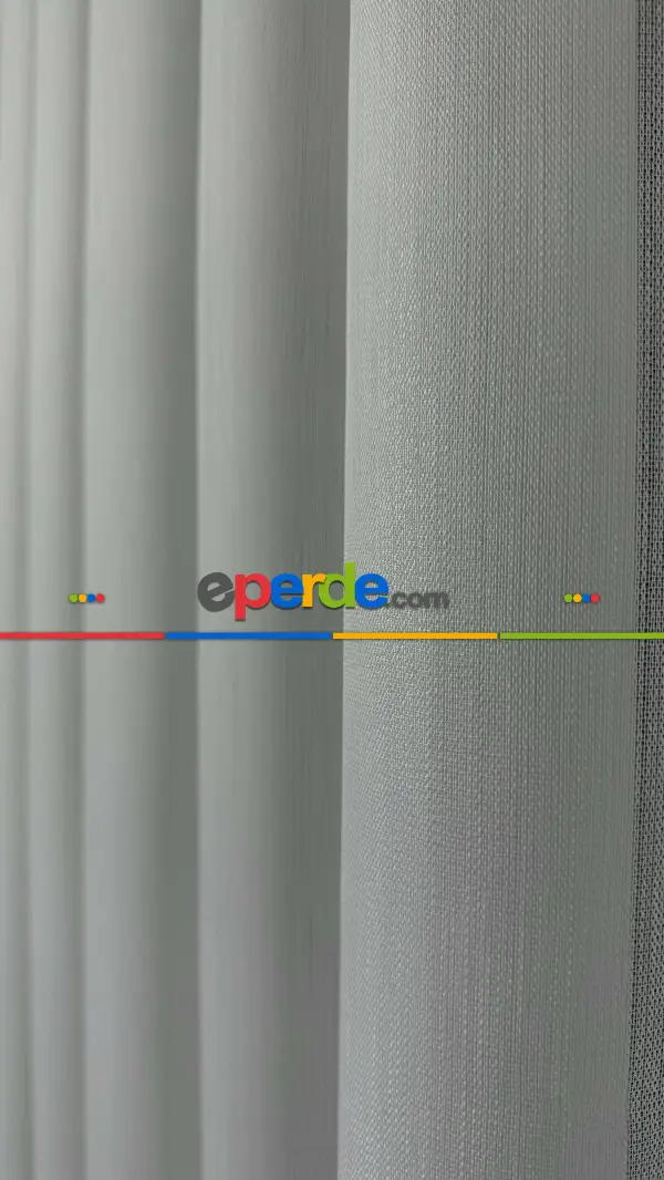 Mutfak Tül Yeni Sezon Vakko Bambu Dökümlü Düz Tül Perde