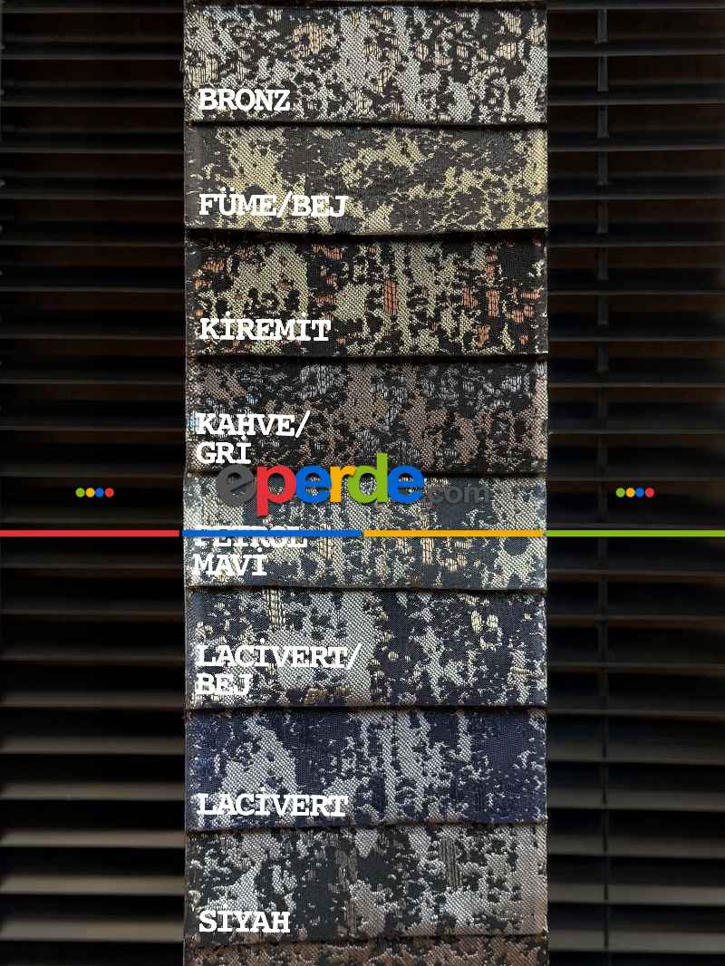 14 Farklı Renk Jakar Dokuma Fon Perde