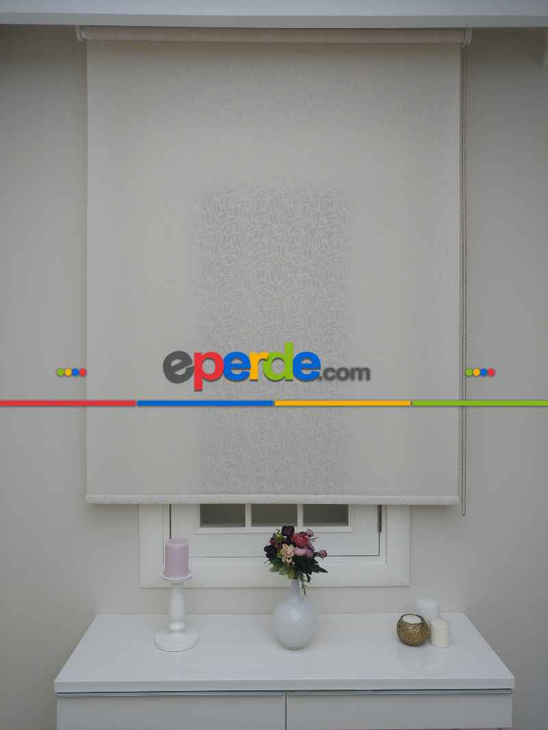 Mutfak Stor - Altın Simli Desenli Stor- Beyaz-altın Simli- Çok Renkli 2