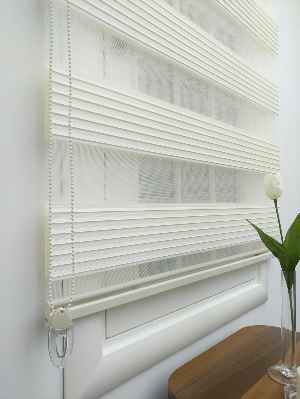 Krem Mutfak Perdesi Mekanizmalı Zebra Perde Plise- Krem