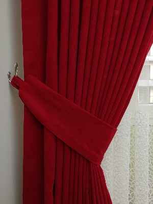 Koyu Kırmızı Düz Fon Perde ( En 150cm Dökümlü Fon )- Kırmızı