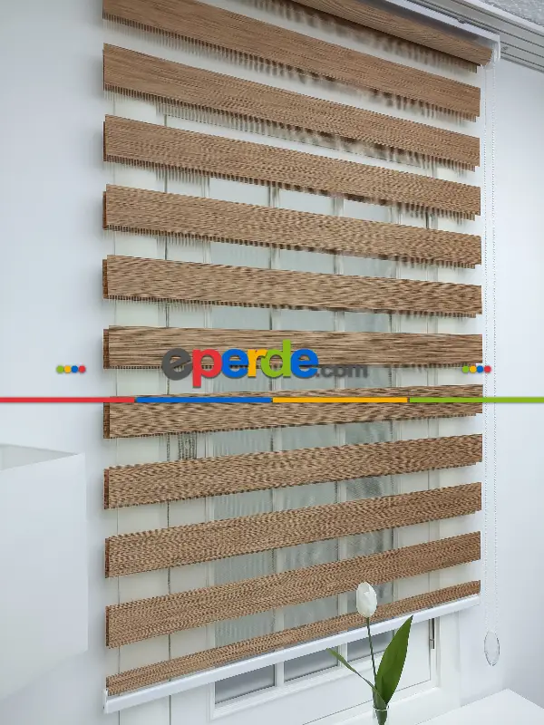#üreticifirma %40 Indirimli !!! Kahverengi Bambu Zebra Perde Ozel Fiyat- Kahverengi