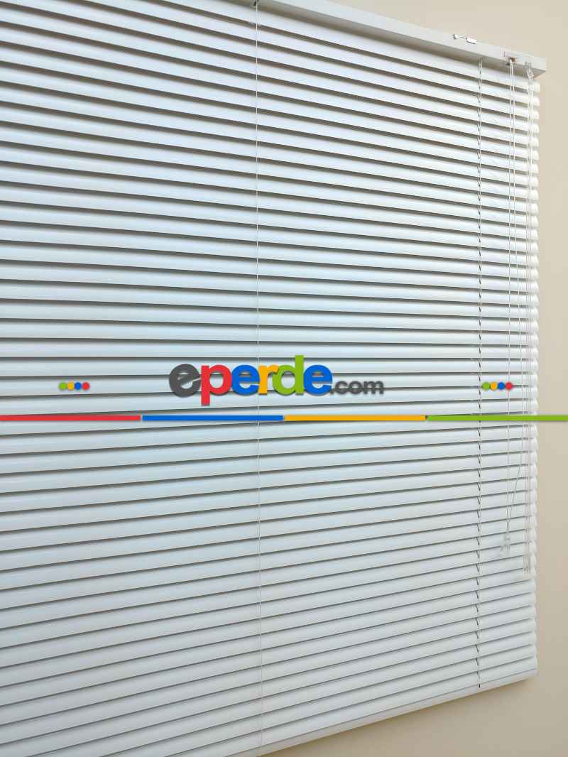 Beyaz - Alüminyum Jaluzi Perde - 25mm Kalınlığında- Beyaz