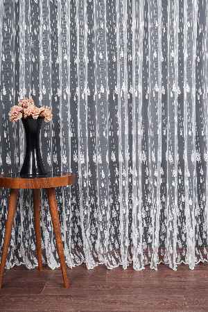 Damlacık Desenli Brode İşlemeli Tül Perde