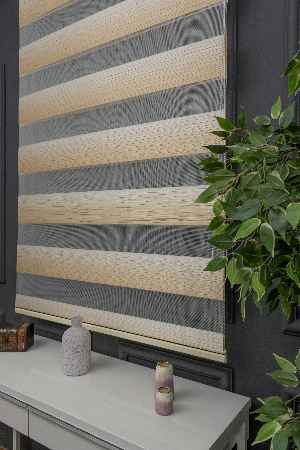 Zebra Perde - Geçişli Kırık Pileli Zebra Perde