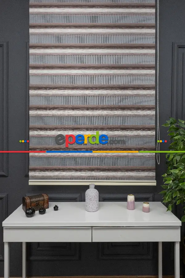 Zebra Perde - Degrade Renk Geçişli Kırık Pileli Zebra Perde