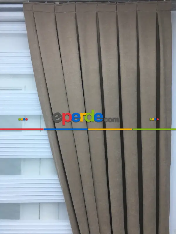 Açık Vizon Düz Fon Perde (280 Eninde)- Açık Vizon