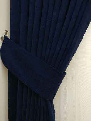 Lacivert Düz Fon Perde Kumaşı Dökümlü- Lacivert