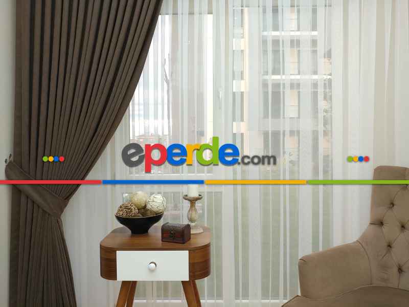 Sütlü Kahve Düz Fon Perde Dökümlü Birinci Kalite 300 Cm Geniş En Daha Hesaplı- Sütlü Kahve