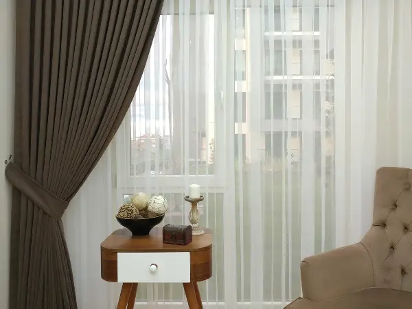 Saon Perdesi - Sütlü Kahve Düz Fon Perde Dökümlü Birinci Kalite 300 Cm Geniş En Daha Hesaplı- Sütlü Kahve