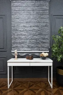 Koyu Gri Antirasit Bambu Zebra Perde 80x200