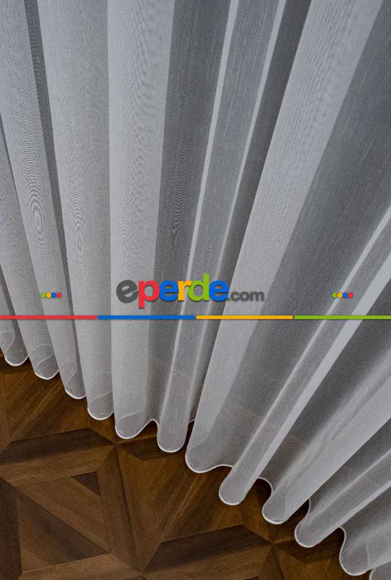 Salon Tül - Hafif Düz Keten Tül Çok Dökümlüdür - İtinalı Dikiş - Amerikan Pile - Kurşunlu Tül